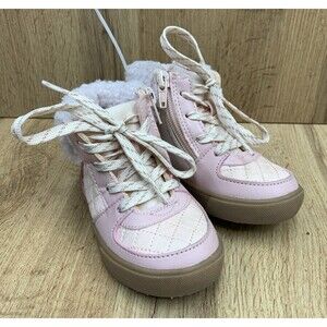 Osh Kosh B'gosh Toddler Girls Feona Shoe Boots Size 6 M Pink Zip Up Sherpa